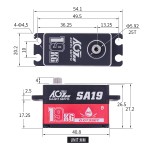 Originale AGF ingranaggio metallico da 19KG Smart Winch 0.073s HV profilo basso 360 grado impermeabile digitale programmabile Brushless RC Robot per auto
